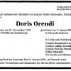 Orendi Doris 1921-2001 Todesanzeige